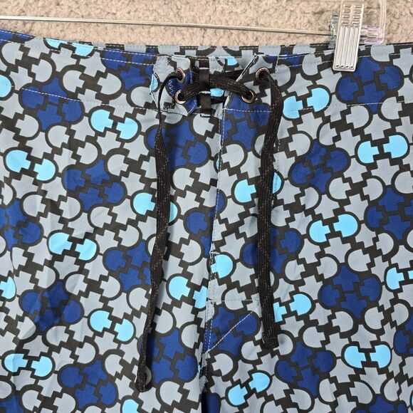 Patagonia Board Shorts Men's Geometric Blue Side Zip Pocket Lightweight Size 40 - Picture 3 of 13